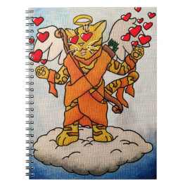 Valentijnsdag Cupid's Love Cat Notitieboek