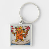 Valentijnsdag Cupid's Love Cat Sleutelhanger (Voorkant)