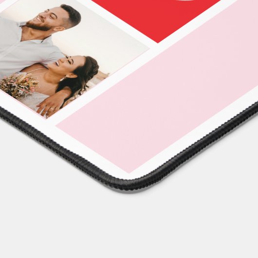 Valentijnsdag Custom 5 Fotocollage Bureaumat (Hoek)