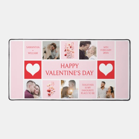 Valentijnsdag Custom 5 Fotocollage Bureaumat (Voorkant)