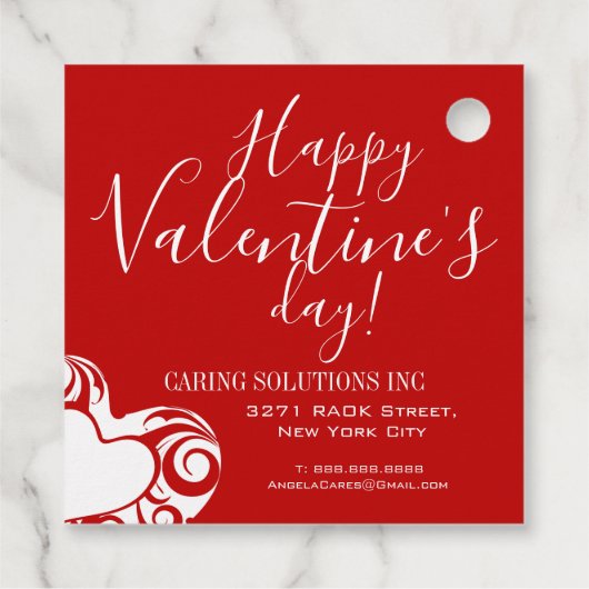 Valentijnsdag Customer Appreciation Gift Label (Achterkant)