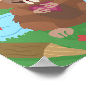 Valentijnsdag Cute Beaver geeft dam Pun Funny Poster (Hoek)