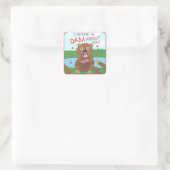 Valentijnsdag Cute Beaver geeft dam Pun Funny Vierkante Sticker (Tas)