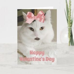 Valentijnsdag Cute Cat Aangepaste foto Aangepast Feestdagen Kaart