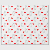 Valentijnsdag Cute Cat Hearts Classroom Party Cadeaupapier (Vlak)