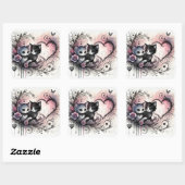 Valentijnsdag Cute Cats Sticker – Zoet Liefdesontw (Vel)