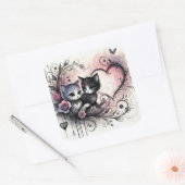Valentijnsdag Cute Cats Sticker – Zoet Liefdesontw (Envelop)