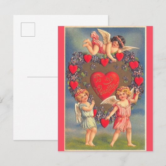  Valentijnsdag Cute Cherubs Briefkaart (Voorkant / Achterkant)