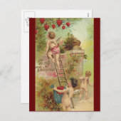 Valentijnsdag, Cute Cherubs klim Ladder Feestdagenkaart (Voorkant / Achterkant)