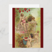  Valentijnsdag, Cute Cherubs klim Ladder Feestdagenkaart (Voorkant / Achterkant)