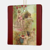 Valentijnsdag, Cute Cherubs klim Ladder Keramisch Ornament (Links)