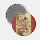 Valentijnsdag, Cute Cherubs klim Ladder Magneet (Voorkant / Achterkant)