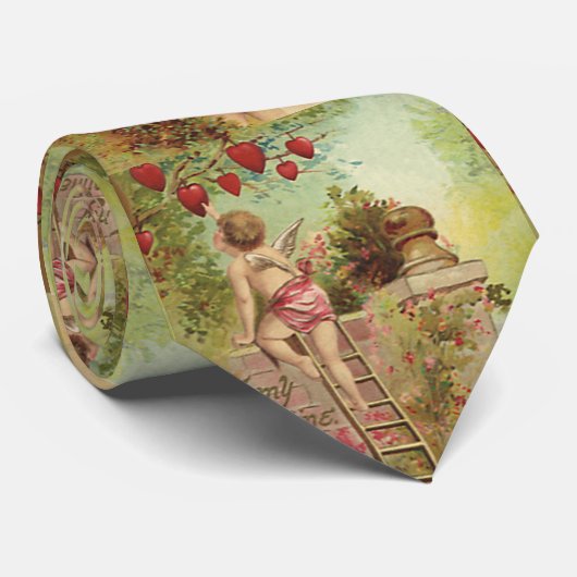  Valentijnsdag, Cute Cherubs klim Ladder Stropdas (Opgerold)