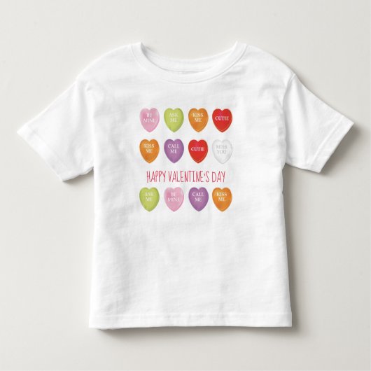 Valentijnsdag Cute Custom Heart Snoep Kinder Shirts (Voorkant)