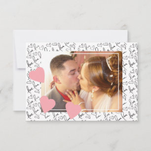Valentijnsdag Cute Doodle Harten Foto Script Kaart