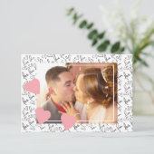 Valentijnsdag Cute Doodle Harten Foto Script Kaart (Staand voorkant)