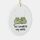 Valentijnsdag Cute Frog Liefdespaar Ornament (Rechts)