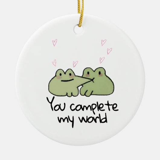 Valentijnsdag Cute Frog Liefdespaar Ornament (Voorkant)