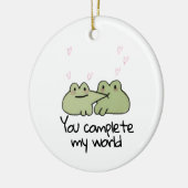 Valentijnsdag Cute Frog Liefdespaar Ornament (Links)