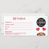 Valentijnsdag Cute Fun Dog Headband-kaartje (Achterkant)