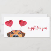 Valentijnsdag Cute Fun Dog Headband-kaartje (Voorkant)