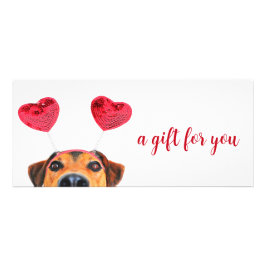 Valentijnsdag Cute Fun Dog Headband-kaartje Reclamekaart