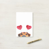 Valentijnsdag Cute Funny Dog Heart Headband Post-it® Notes (Op bureau)