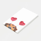 Valentijnsdag Cute Funny Dog Heart Headband Post-it® Notes (Schuin)