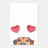 Valentijnsdag Cute Funny Dog Heart Headband Post-it® Notes (Voorkant)