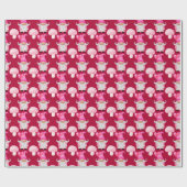 Valentijnsdag Cute Gnomes Pattern roze Red Cadeaupapier (Vlak)
