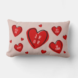 Valentijnsdag Cute Harten Koppel Aangepast Roze Kussen