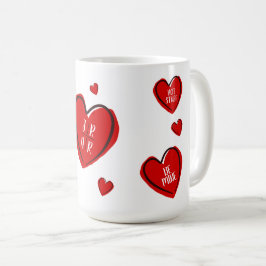 Valentijnsdag Cute Hearts Aangepast Koppel Wit Koffiemok