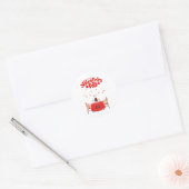 Valentijnsdag Cute Hearts Chocolade Teddyberen Ronde Sticker (Envelop)