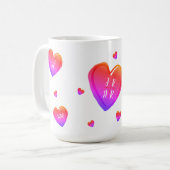 Valentijnsdag Cute Hearts Custom Couple Koffiemok (Voorkant links)