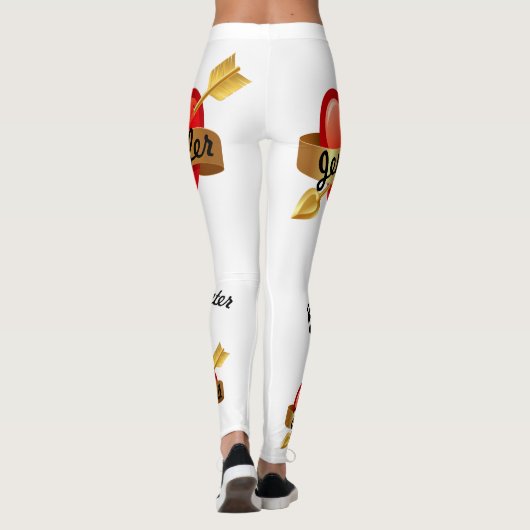 Valentijnsdag Cute Leggings Aangepaste naam Vrouwe (Achterkant)