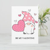 Valentijnsdag Cute Love Holiday Gnome Feestdagenkaart (Staand voorkant)