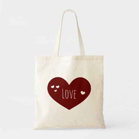 Valentijnsdag Cute Love Red Heart Tote Bag (Voorkant)