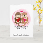 Valentijnsdag Cute Otters gemaakt voor elke otter Kaart (Gele Bloem)