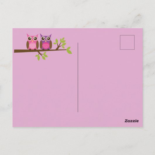 Valentijnsdag Cute Owl Briefkaart (Achterkant)
