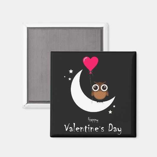 Valentijnsdag Cute Owl Magneet (Voorkant / Achterkant)