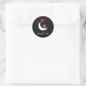 Valentijnsdag Cute Owl Ronde Sticker (Tas)