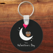 Valentijnsdag Cute Owl Sleutelhanger (Voorkant)