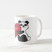 Valentijnsdag Cute Panda Beer met rood hart Koffiemok (Voorkant rechts)