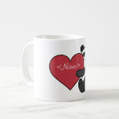 Valentijnsdag Cute Panda Beer met rood hart Koffiemok (Voorkant links)