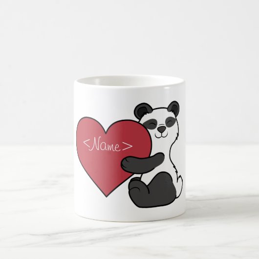 Valentijnsdag Cute Panda Beer met rood hart Koffiemok (Center)