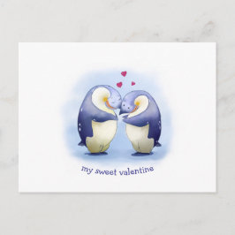 Valentijnsdag Cute Penguin Couple Briefkaart