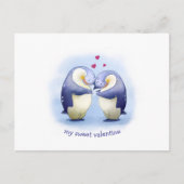 Valentijnsdag Cute Penguin Couple Briefkaart (Voorkant)