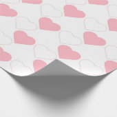 Valentijnsdag Cute Pink Heart Pattern White Cadeaupapier (Hoek)