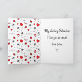 Valentijnsdag Cute Pink op maat Feestdagen Kaart (Binnen)