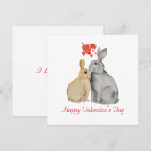 Valentijnsdag Cute Rabbit Briefkaart (Voorkant / Achterkant)